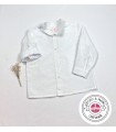 Camisa de plumeti  blanca abierta (Tallas de 6 meses a 8 años)