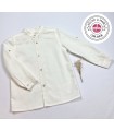 Camisa de lino blanca abierta( Tallas  6 meses a 8 años)